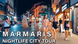 Marmaris Nightlife City Center Tour Turkey 4K [upl. by Hildy410]