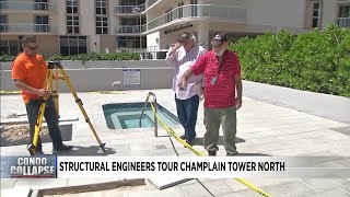 Structural engineer exploring Champlain Towers North as investigation into collapsed south tower [upl. by Cho]