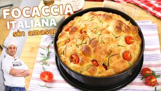 FOCACCIA receta ITALIANA ¡Sin amasar ✌️ [upl. by Bili]