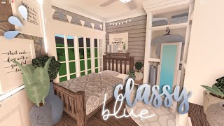 Classy Blue Cliffside Home  Bloxburg Speedbuild  Nixilia [upl. by Alford]