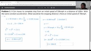 Problem 4 Kinematics of linear motionExample based on uniform acceleration Engineering Mechanics [upl. by Vincelette]