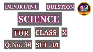 SET  01  Q36  SCIENCE  CLASS X  ENGLISHHINDIURDUMEDIUM IMPORTANT FOR BOARD EXAM [upl. by Yticilef900]