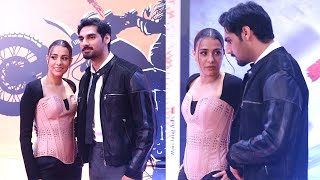 Ahan Shetty Gets His Girlfrnd Tania Shroff 1st Time Publically At His Debut Film Tadap Premiere [upl. by Ilam]