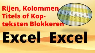 Rijen Kolommen Titels of Kopteksten blokkeren in Excel [upl. by Ly]