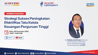 🔴WEBINAR NASIONAL Strategi Sukses Peningkatan Efektifitas Tata Kelola Keuangan Perguruan Tinggi [upl. by Hayouqes]