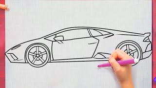 COMMENT DESSINER UNE LAMBORGHINI HURACAN [upl. by Oicam]