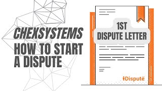 Chex Systems  Professional Dispute Letter  How to Write  iDispute  Online Document Creator [upl. by Jamnis]