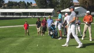 Jordan Spieth practice round footage at Riviera CC 2017  slow motion swings [upl. by Atinal86]