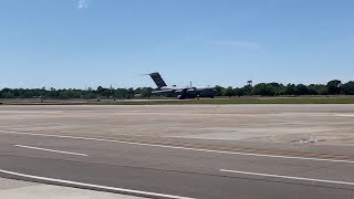 C17 Globemaster III takeoff from Keesler AFB [upl. by Robina659]