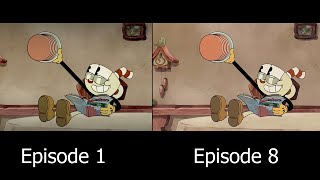 The Cuphead Show Episode 1 VS Episode 8 Comparison [upl. by Ennovehs]