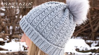 How to CROCHET STAR STITCH HAT  Easy Winter Hat by Naztazia [upl. by Noemys]