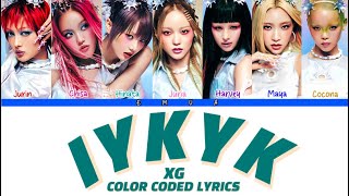 CORRECT LYRICSXG ‘IYKYK’ LYRICS COLOR CODED LYRICS [upl. by Canale651]