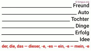 artikel der dieser ein mein die diese eine meine der Freund das Auto die Tochter die Dinge [upl. by Esimehc]