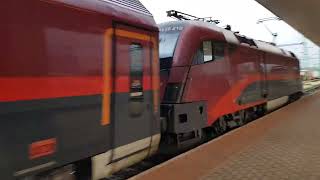 Railjet Class 116 116210 departing BudapestKelenföld Station 140923 [upl. by Firestone]