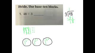 4th grade GoMath lesson 49 model division with regrouping [upl. by Suirradal11]