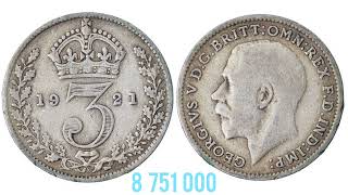 UK 1921 3 Pence Coin VALUE  REVIEW George V [upl. by Egnalos]