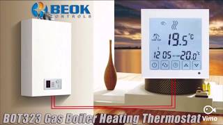 BOT323W Full Touch Screen Gas Boiler Thermostat [upl. by Nnaitsirhc]