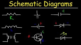 Schematic Diagrams amp Symbols Electrical Circuits  Resistors Capacitors Inductors Diodes amp LEDs [upl. by Wylen498]