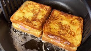 This is my favorite recipe Easy breakfast Egg amp Toast Delicious Ham Cheese French Toast Sandwich [upl. by Marin]