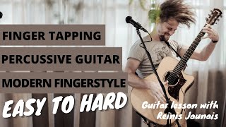 Guitar Lesson EASY Finger Tapping amp Percussive Acoustic Guitar [upl. by Anairda618]