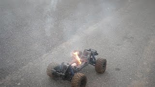 Traxxas Xmaxx CAUGHT ON FIRE [upl. by Magdala675]