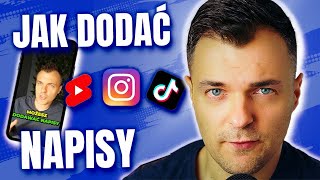 Jak dodawać napisy do filmów za darmo Shorts TikTok Instagram [upl. by Grant]