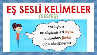 EŞ SESLİ SESTEŞ KELİMELER ANİMASYONLU KONU ANLATIMI [upl. by Orozco]