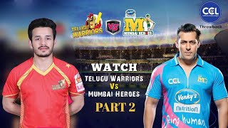 A scintillating match between Telugu Warriors vs Mumbai Heroes Part 2  CCL [upl. by Godfrey]