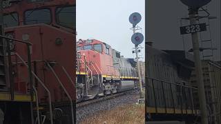 Canadian Cab 2518 through the searchlights  CN Q122 Nov 2024 cntrain canadiannational cnrailway [upl. by Krilov]