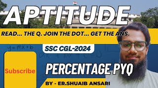 SSC CGL 2024  percentage  ER SHUAIB ANSARI [upl. by Sinnylg]