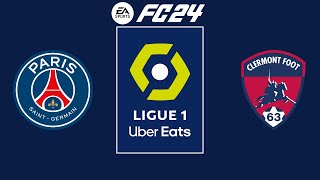 Paris SaintGermain vs Clermont  Parc des Princes  202324 Ligue 1  EA FC 24 [upl. by Seabrook88]