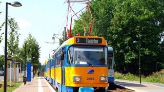 LVB Straßenbahn Leipzig Linie 3 nach Taucha [upl. by Vassar226]