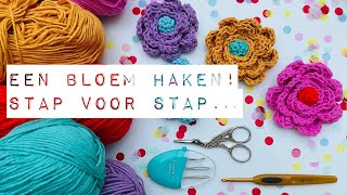 Een eenvoudige bloem haken stap voor stap [upl. by Estel898]