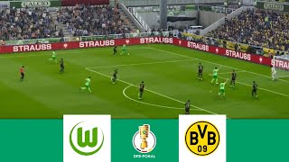 Wolfsburg vs Dortmund 10  DFB Pokal 2024  Match Highlights  Video Game Simulation [upl. by Hallee729]