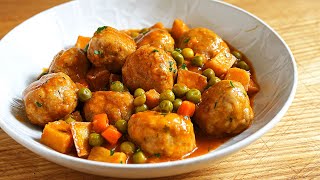 Albóndigas en salsa TIERNAS y melosas⎮TRUCO para que no queden duras⎮Albóndigas con patatas o papas [upl. by Lachlan]