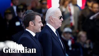 US president Joe Biden commemorates Dday with French president Emmanuel Macron – watch live [upl. by Amand]