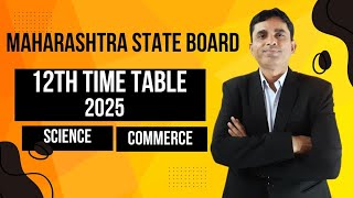 Hsc time table 2025 ll Maharashtra state board [upl. by Butler]