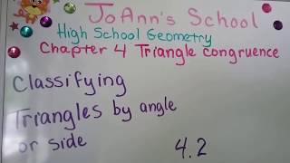 Geometry 42a Classifying triangles by angle or side [upl. by Orly928]