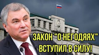 Закон quotО негодяяхquot вступил в силу В Госдуме озвучили печальную судьбу предателей [upl. by Aierb]