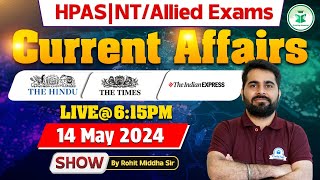 Himachal Daily Current Affairs Quiz amp MCQ  14th May 2024  HPASHASAlliedNT Current Affairs 2024 [upl. by Winther]