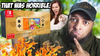 The WORST Unboxing of Zelda Switch Lite Just Skip it its BAD 👎 [upl. by Snowman]