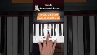 Naruto Sadness And Sorrow piano tutorial Fácil [upl. by Eilyk]