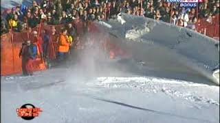 ag Daron Rahlves Huge Crash in Adelboden 2004 [upl. by Ididn]