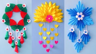 3 Unique Flower Wall Hanging  Quick Paper Craft For Home Decoration  Easy Wall Mate DIY Wall Decor [upl. by Egerton]