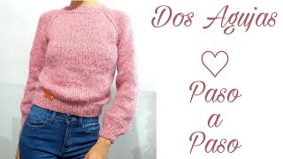 Sueter tejido a dos agujas  knit sweater [upl. by Ednalrim359]