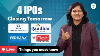 4 IPOs Closing Tomorrow  Things You Must Know  CA Rachana Ranade [upl. by Acinahs]