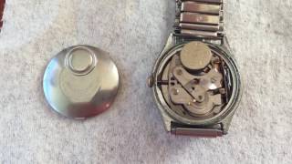 Vintage watches TimexQ Quartz electric running in action balance wheel movement [upl. by Nanreh]