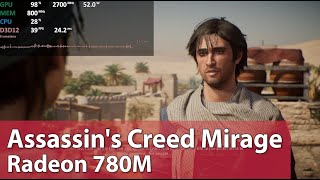 Assassins Creed Mirage on AMD Radeon 780M iGPU Ryzen 7 7840HS APU  Gameplay Benchmark Test [upl. by Odie]