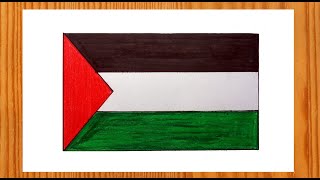 Palestine Flag Drawing ❤️ How to Draw Palestine Flag ❤️ Filistin Bayrak Bayrağı Cizimi [upl. by Ilyah]