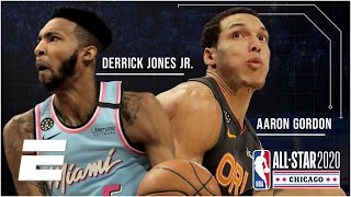 2020 NBA Slam Dunk Contest Highlights  Aaron Gordon dunks over Tacko Fall Derrick Jones Jr wins [upl. by September]